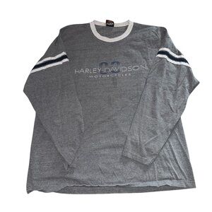 Harley-Davidson Gray and White Long Sleeve Tee